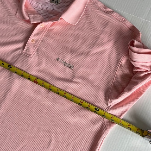 COLUMBIA Peach UPF 40 Polo Standard Fit Shirt Omni Shade PFG Golf, Size XL - Picture 13 of 14